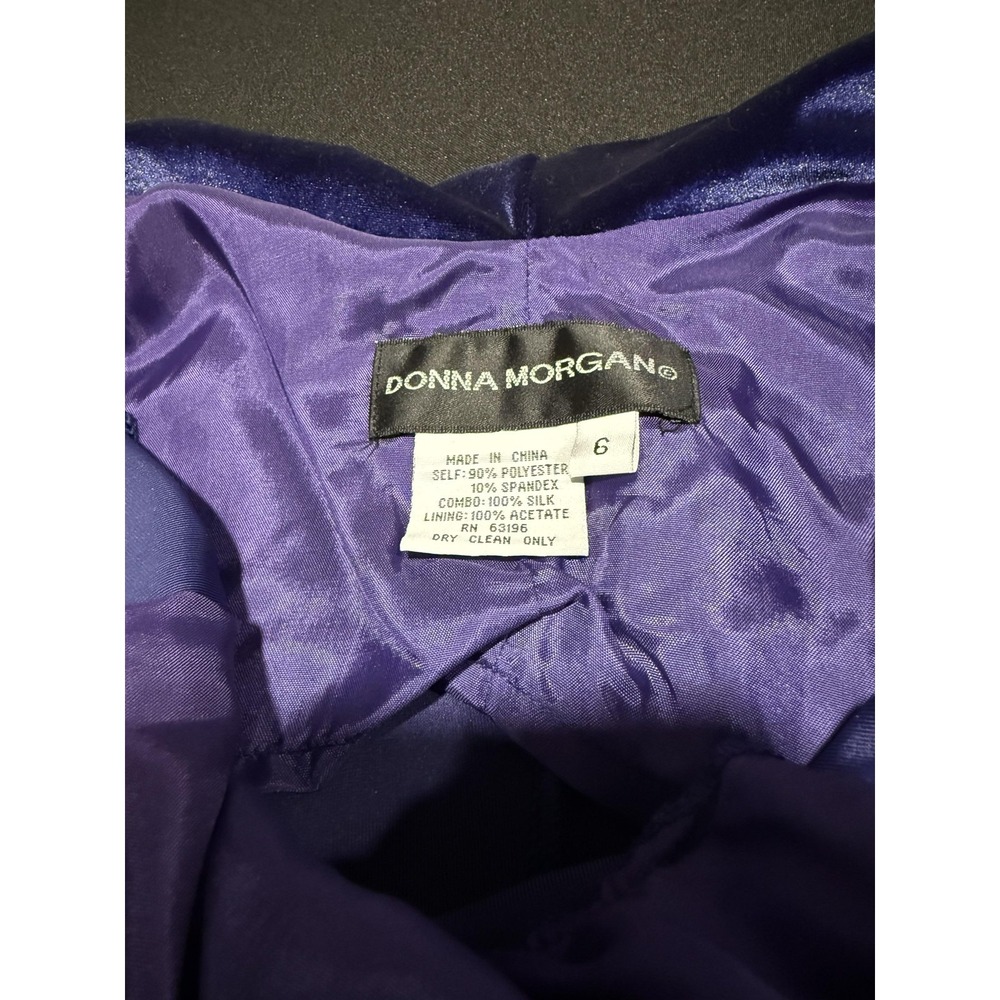 Donna Morgan Velvet Maxi Dress 6 Purple Jewel Toned Silk Gown Formal Holiday‎ - Picture 3 of 8